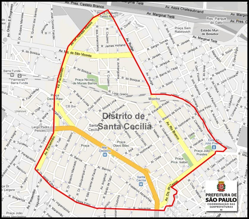 mapa santa cecilia Sao Paulo