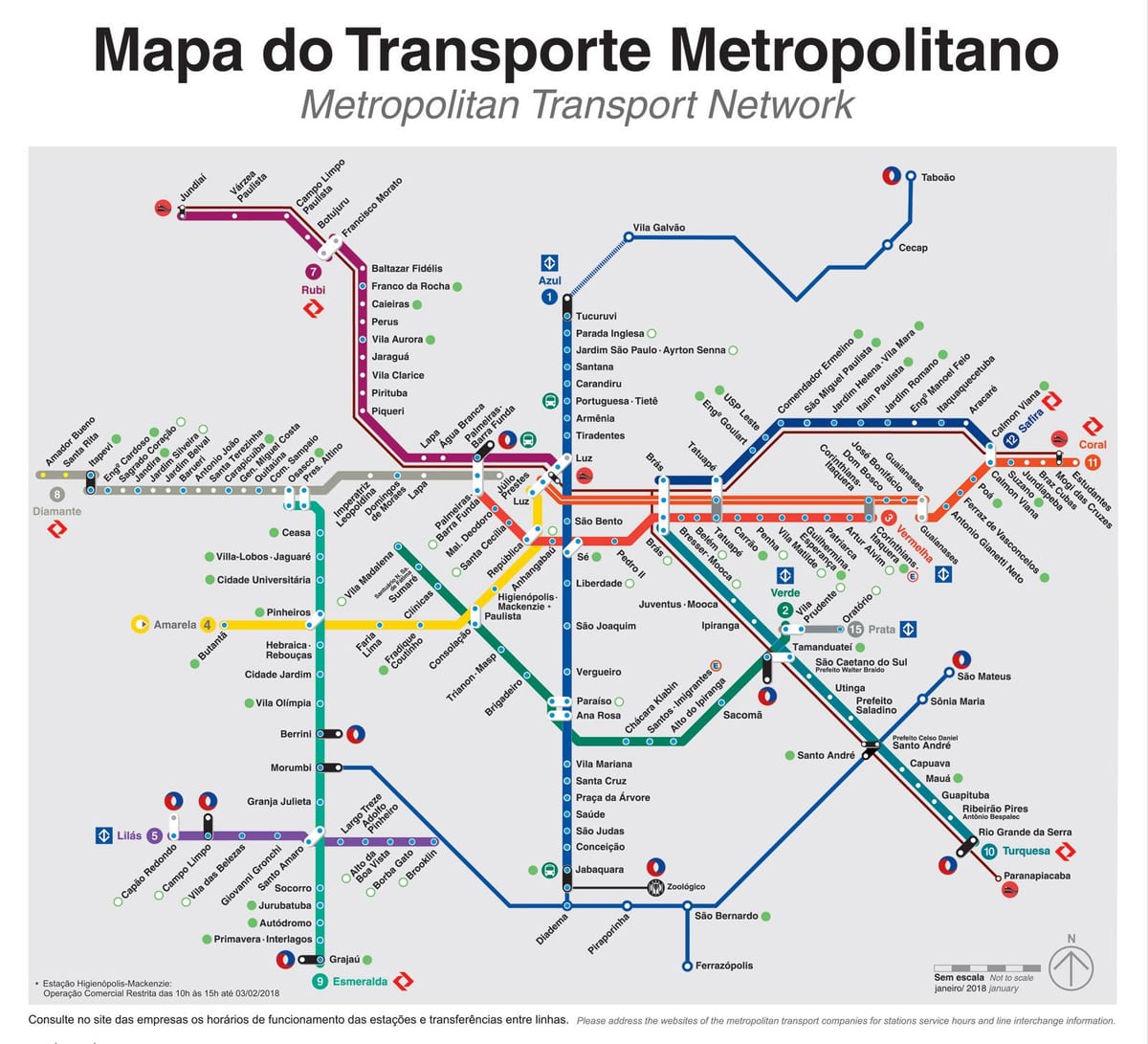 São Paulo dopravní mapa
