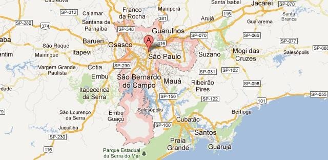 google mapě Sao Paulo