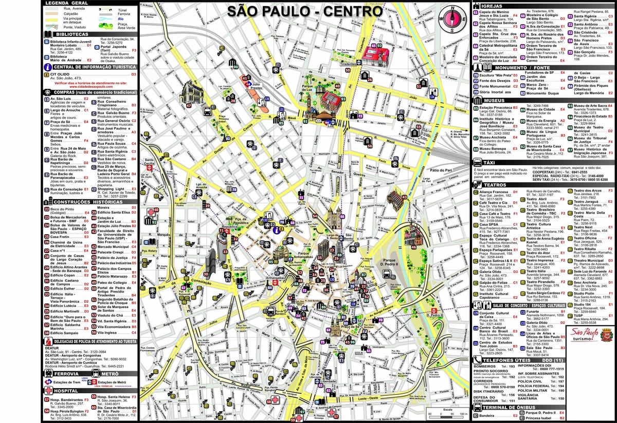 São Paulo, město, mapa