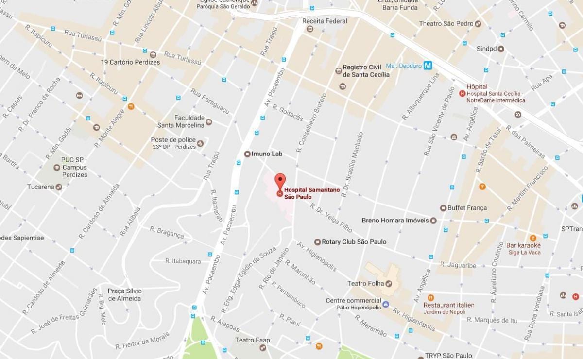 São Paulo nemocnice mapě