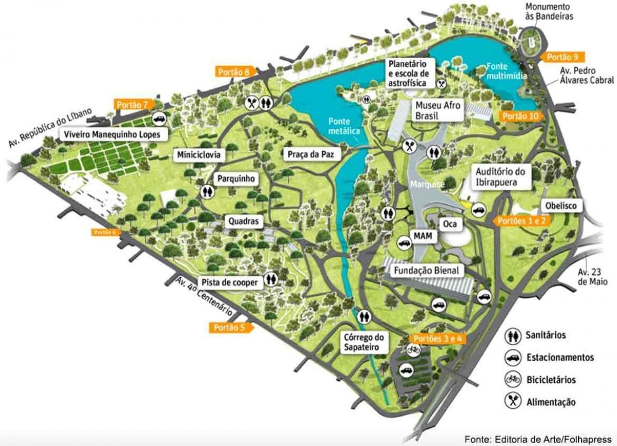 São Paulo park mapě