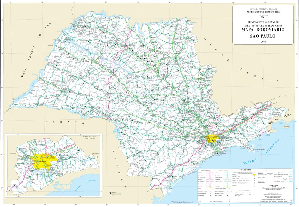 São Paulo regionu mapě