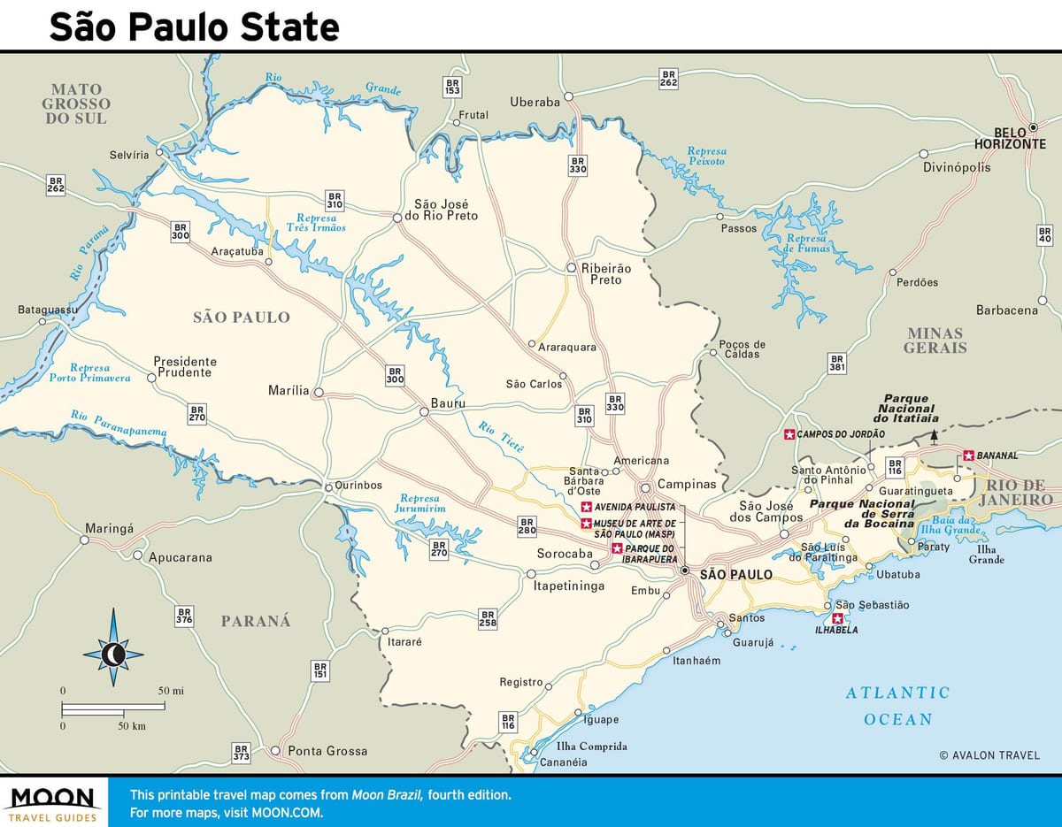 São Paulo státu mapě