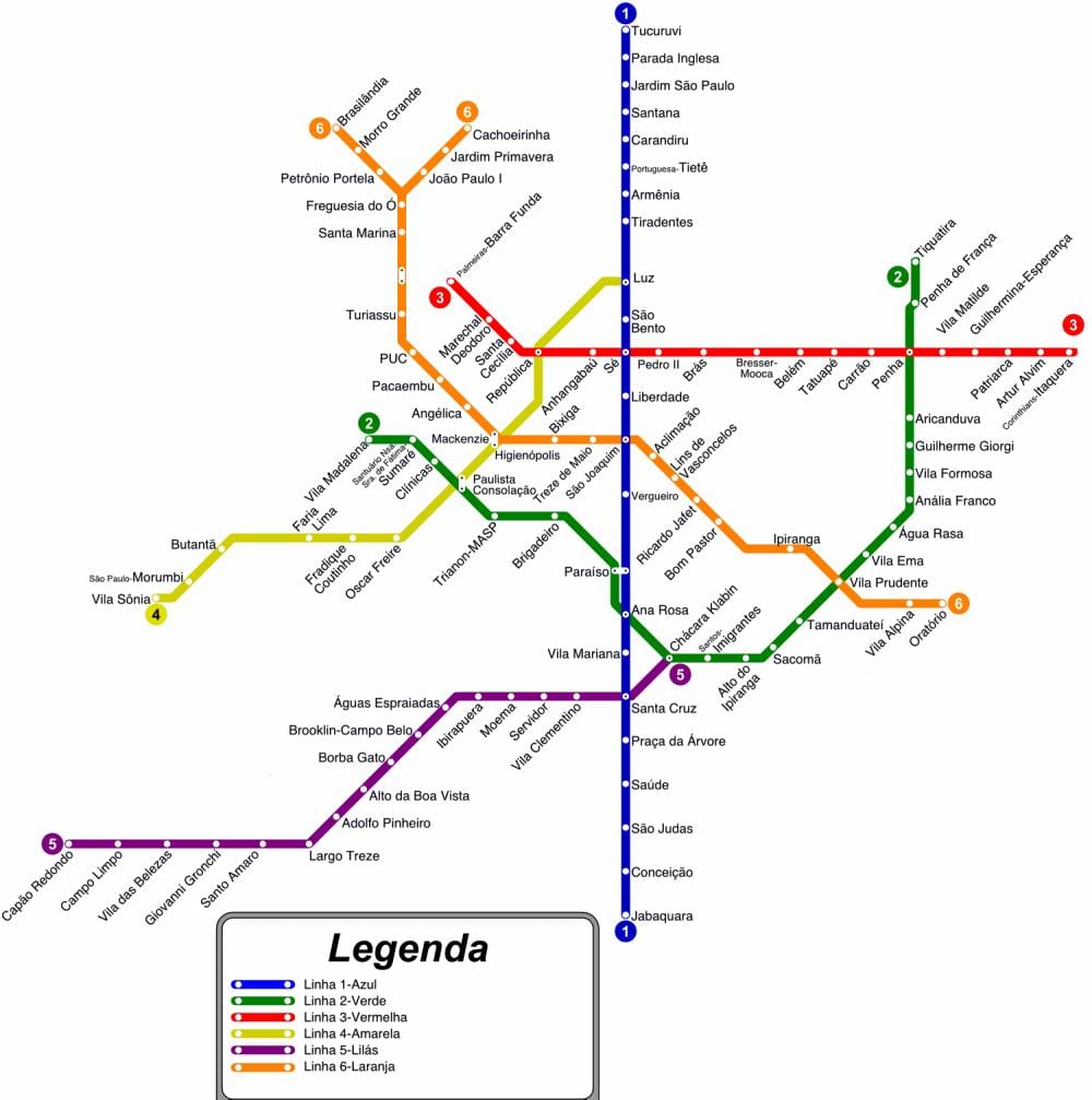 São Paulo subway mapa