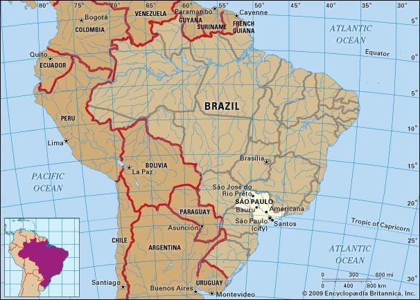 São Paulo zeměpisné mapy