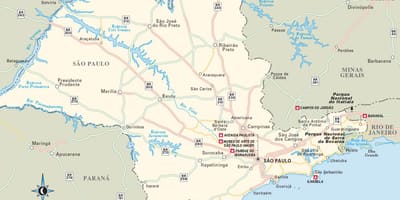 São Paulo státu mapě