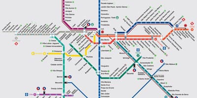 São Paulo vlak mapě
